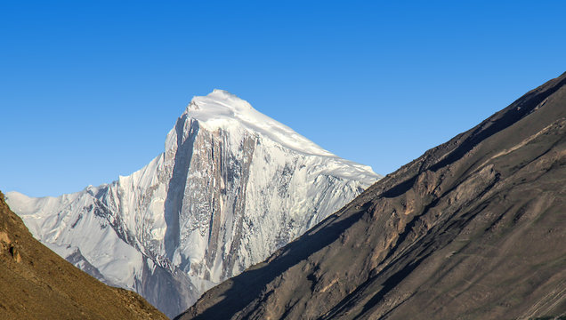 Golden peak 7,027 m above sea level in the Karakoram range 