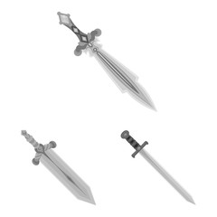 Vector illustration of sharp and blade icon. Set of sharp and dagger stock vector illustration.