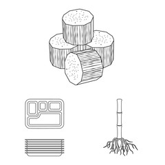 Vector design of sugar and field icon. Collection of sugar and plantation stock vector illustration.