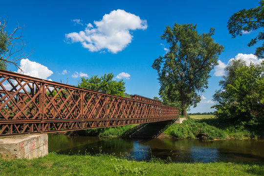Bridge over the Bzura river near Sochaczew, Poland