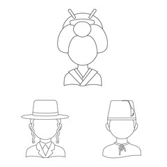 Vector illustration of imitator and resident icon. Set of imitator and culture vector icon for stock.