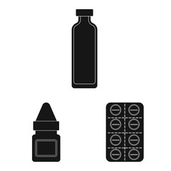 Vector design of treatment and wellness icon. Collection of treatment and pharmaceutical stock symbol for web.