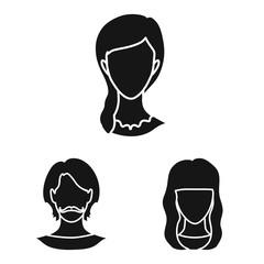 Vector illustration of character and profile icon. Collection of character and dummy stock vector illustration.