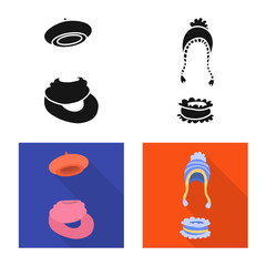 Isolated object of clothes and texture symbol. Set of clothes and weather stock symbol for web.