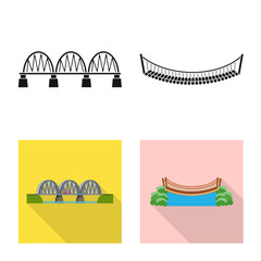 Isolated object of connection and design logo. Set of connection and side vector icon for stock.