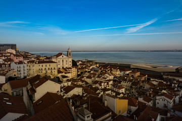 Panoramic iew of Alfama District, Lisbon, Portugal
