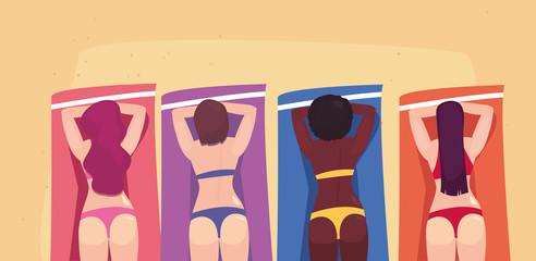 woman summer time vacations design