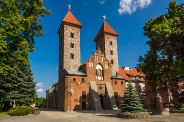 Fototapeta na wymiar Romanesque church in Czerwinsk nad Wisla, Masovia, Poland