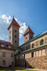 Fototapeta na wymiar Romanesque church in Czerwinsk nad Wisla, Masovia, Poland