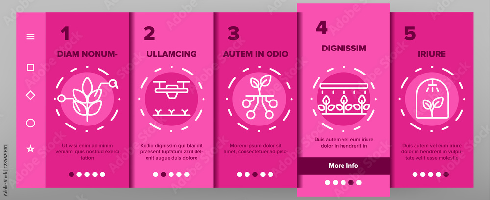 Poster smart farm onboarding mobile app page screen vector thin line. innovation electronic technology and 