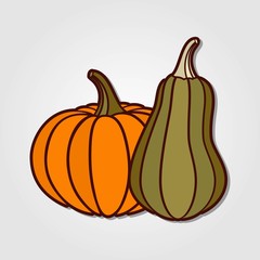 Pumpkin icon isolated on white background. Vector illustration