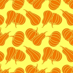 Seamless pattern with pumpkins. Vector illustration