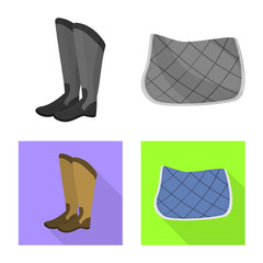 Isolated object of equipment and riding logo. Set of equipment and competition stock vector illustration.