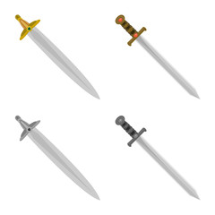 Vector illustration of game and armor icon. Set of game and blade stock vector illustration.