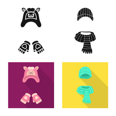 Isolated object of clothes and texture symbol. Set of clothes and weather vector icon for stock.