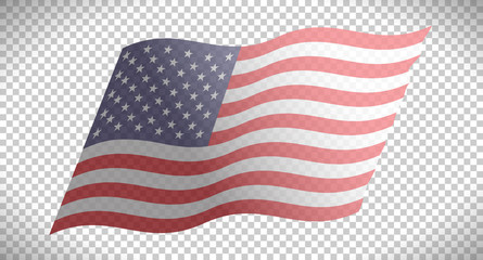 Flag of USA. Vector illustration. Isolated on transparent background
