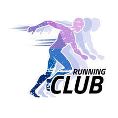 Running club logo for template, Vector illustrator and flat design.