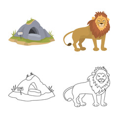 Isolated object of nature and fun symbol. Collection of nature and entertainment stock vector illustration.