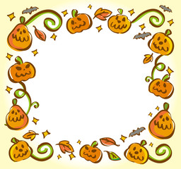 ハロウィンイラスト素材　テンプレート　カードデザイン　秋のイベント