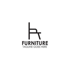 Furniture logo design vector template