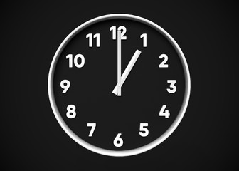 Clock 1 O’Clock Time 3D Render