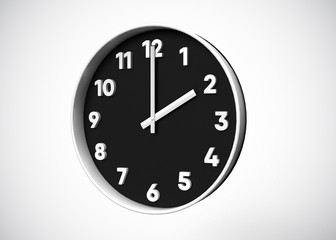 Clock 2 O’Clock Time 3D Render
