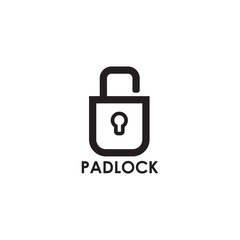 Pad lock icon logo design inspiration vector template