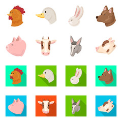 Vector illustration of agriculture and breeding logo. Set of agriculture and organic stock symbol for web.