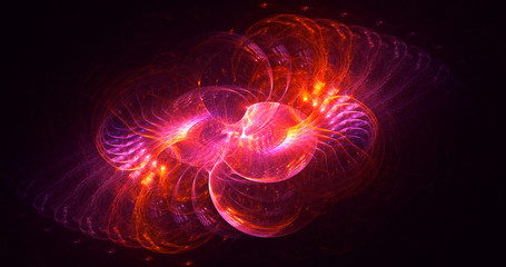 3D rendering abstract red fractal light background