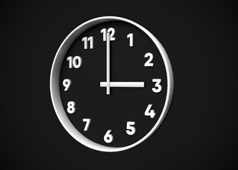 Clock 3 O’Clock Time 3D Render