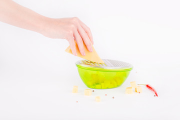 cheese on a grater