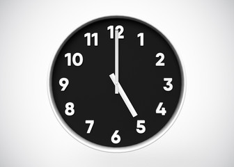 Obraz na płótnie Canvas Clock 5 O’Clock Time 3D Render