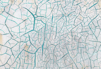Cracked paint on wooden background, texture. Vintage wallpaper