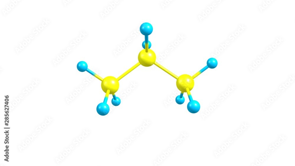 Wall mural Propane gas molecule rotating video