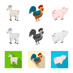 Isolated object of breeding and kitchen icon. Collection of breeding and organic stock vector illustration.