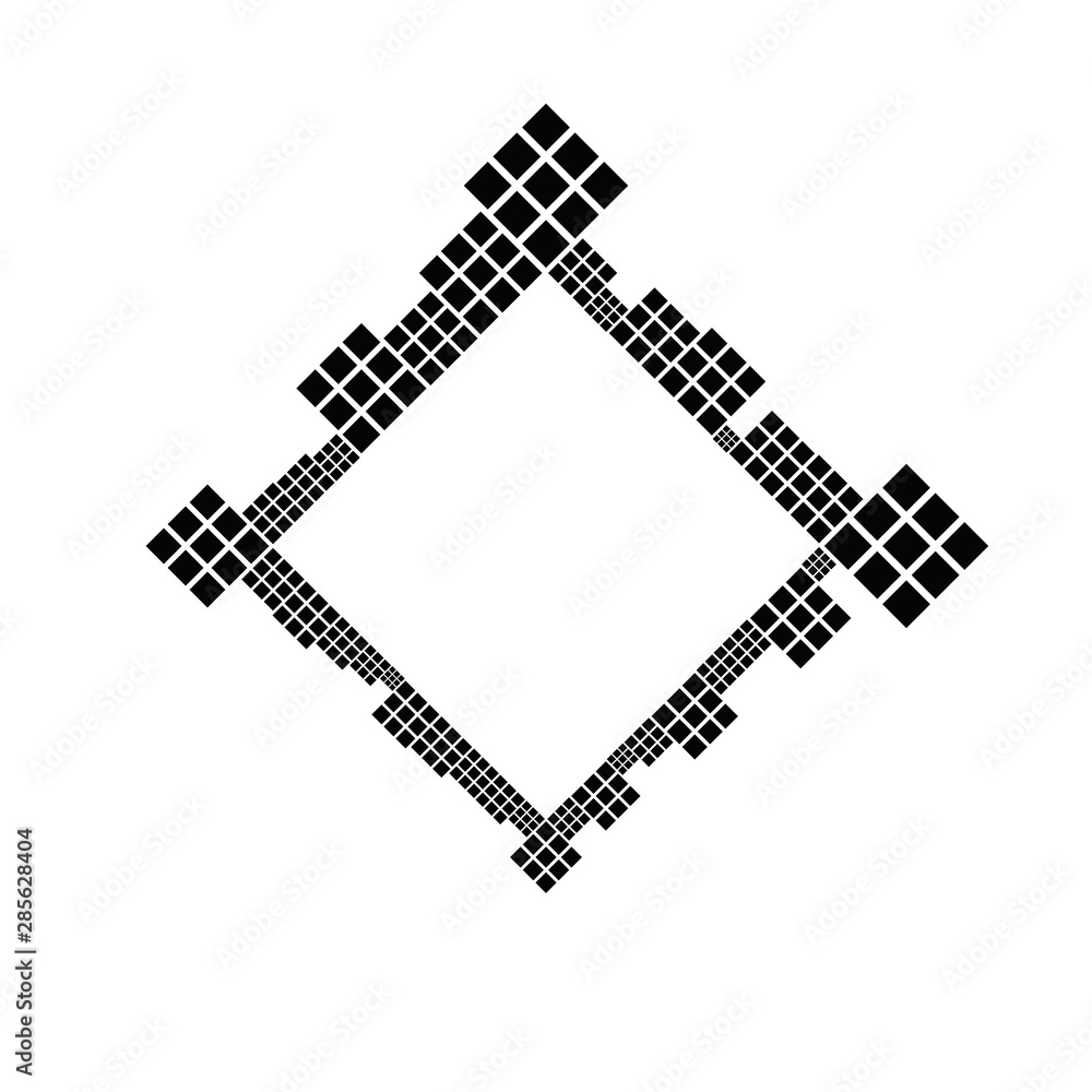 Poster modern minimal black and white abstract diagonal square badge background - monochrome geometrical ve