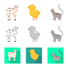 Isolated object of breeding and kitchen icon. Set of breeding and organic stock symbol for web.
