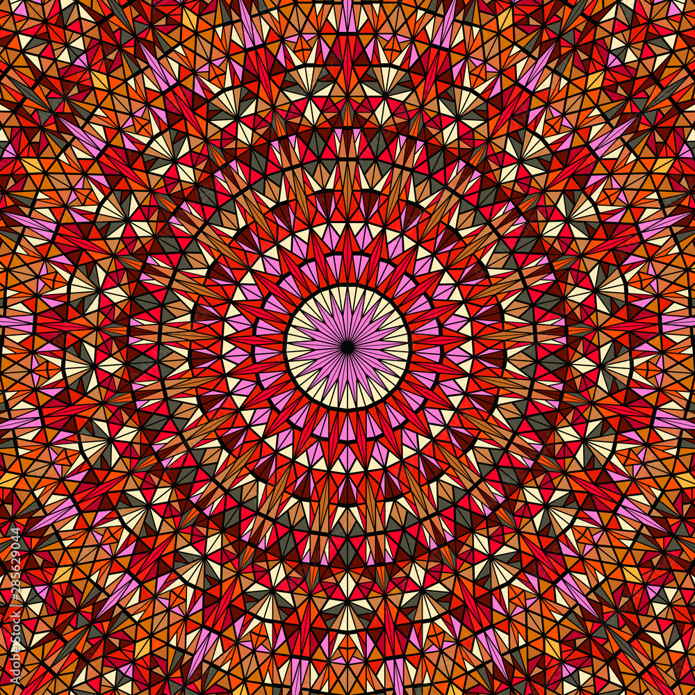 Poster geometrical pattern background - circular psychedelic abstract vector graphic design