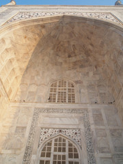 Top view of the marble Taj Mahal in Agra, India 