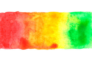 Line watercolor texture in rainbow colors on white paper. Bright background with space for text and/or image