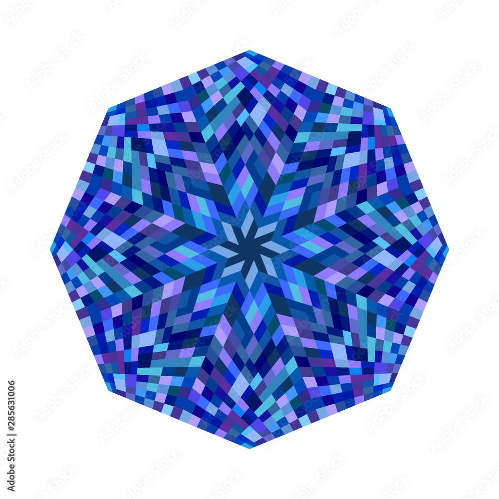 Poster isolated abstract tiled mosaic octagon shape - colorful vector design element