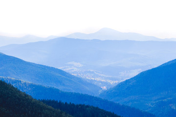 Strands of blue mountains that are moving away_