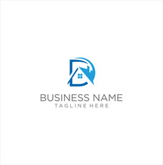 Monogram Letter D House Logo Home Real Estate Building Icon Stock Vector 