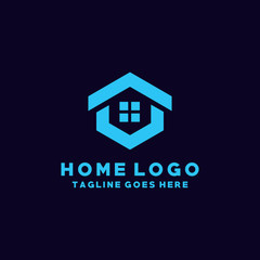 Home Logo Vector Design Template. Modern and Geometric Icon. Shape And House Symbol.