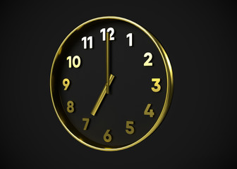 Obraz na płótnie Canvas Clock 7 O’Clock Time 3D Render