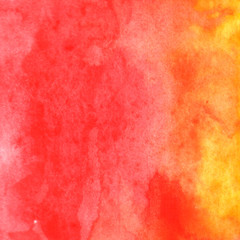 grunge watercolor background with copy space for text or image. Autumn red orange yellow background