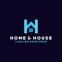 Letter H Logo For House Vector Design Template. Modern and Geometric Icon. Shape And Home Symbol.