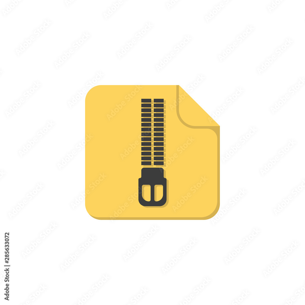 Poster zip archive color icon in flat style