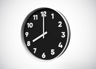 Clock 8 O’Clock Time 3D Render