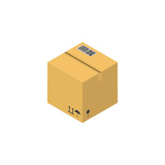 package box in flat style isometric, vector